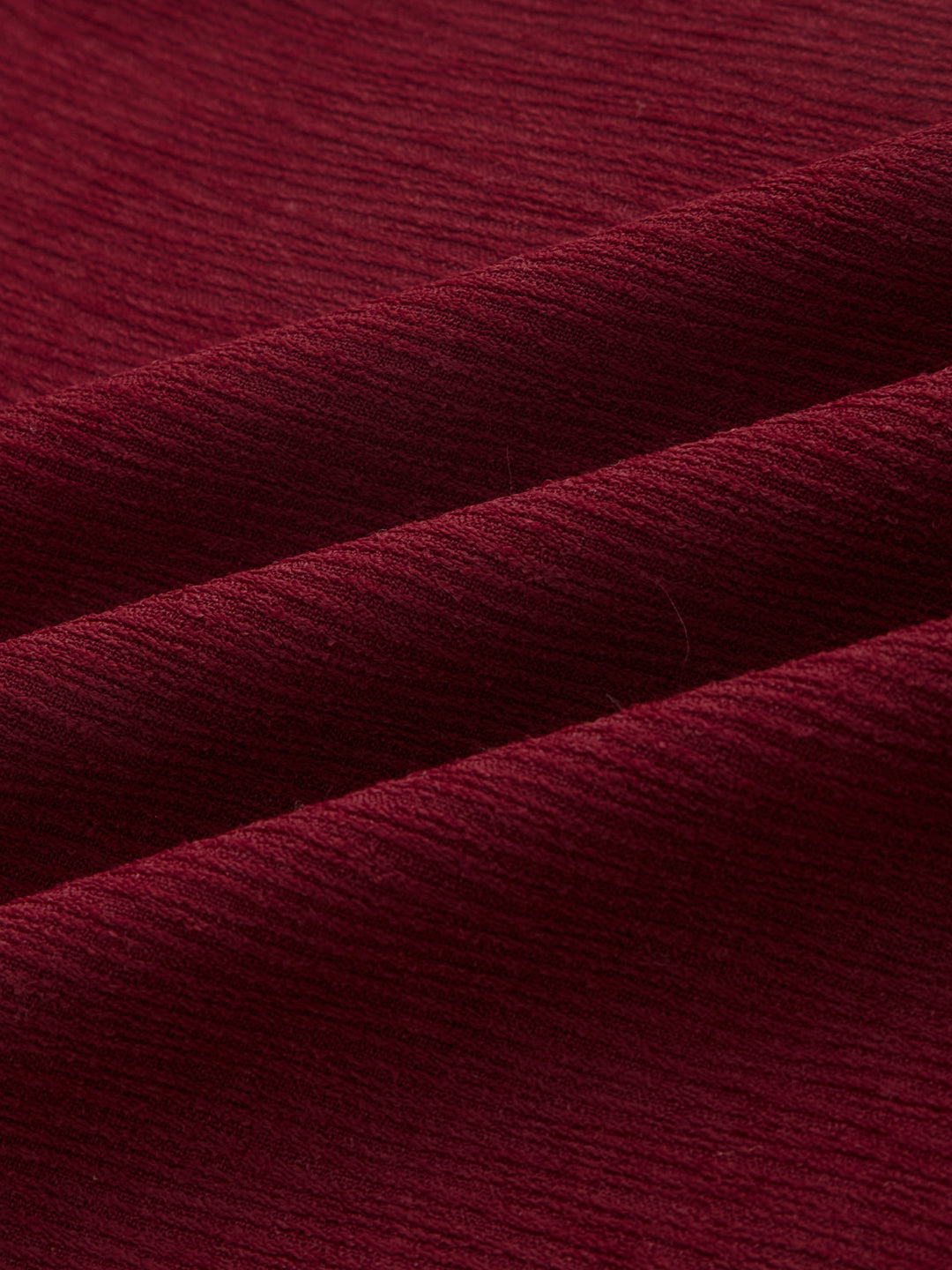 Currant Red Crepe Oversized Polo Shirt