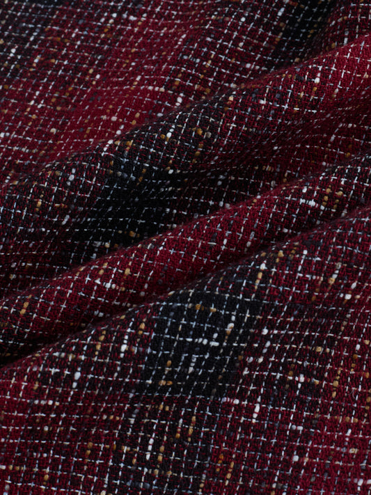 Silsila Shaam Glossy Maroon Textured Oversized Crop Shirt