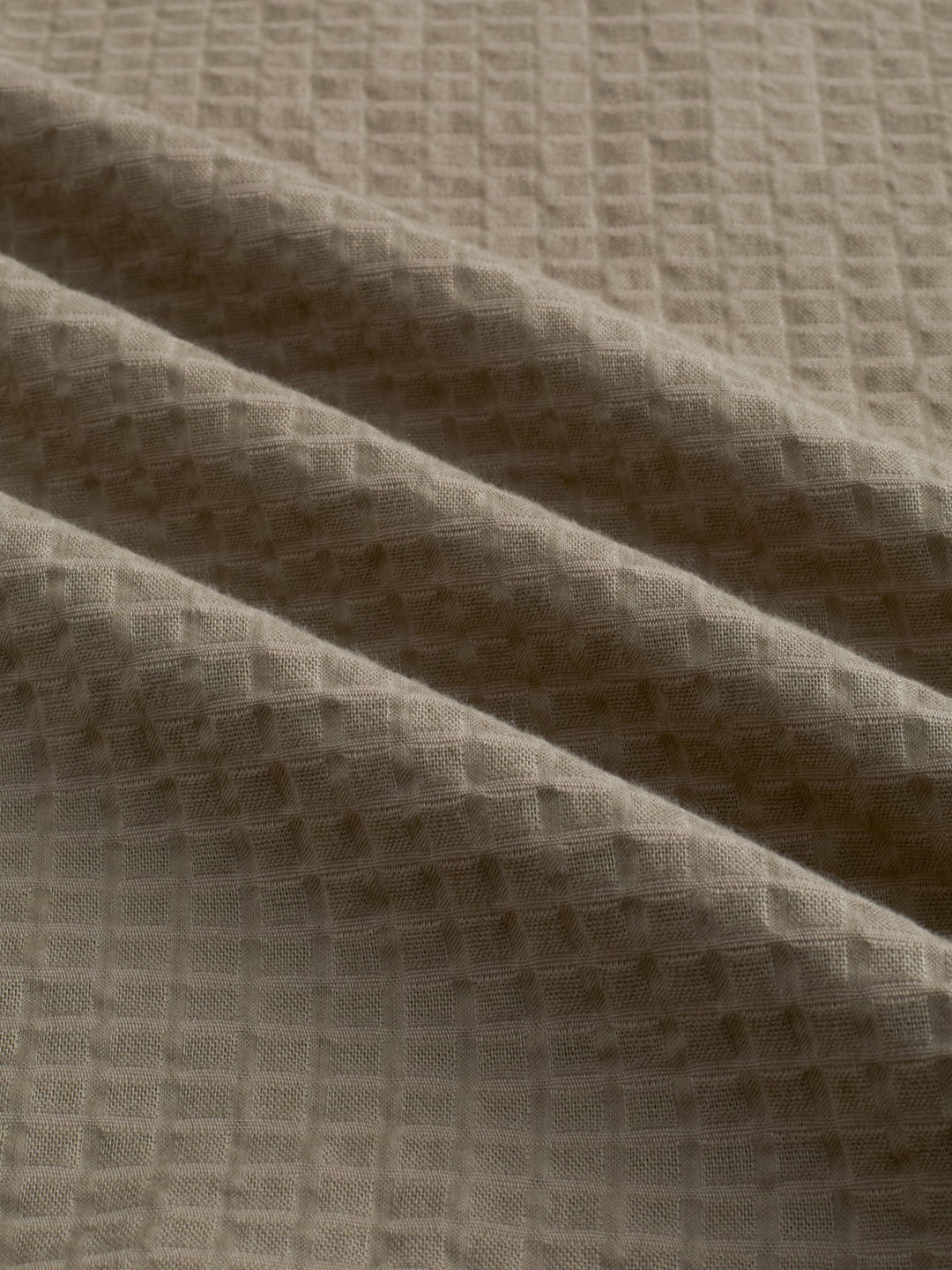 Soft Olive Box Textured Weave Double Cloth Shirt