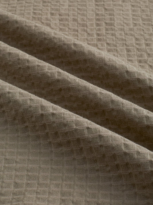 Soft Olive Box Textured Weave Double Cloth Shirt