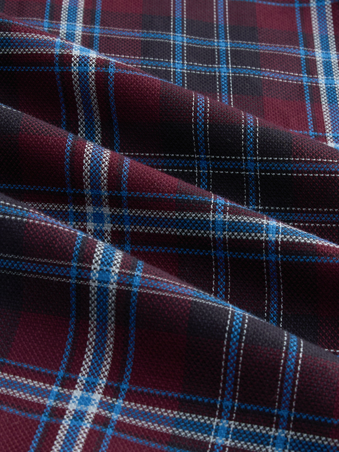 Brown & Blue Plaid Checks Cuffless Oversized Crop Shirt