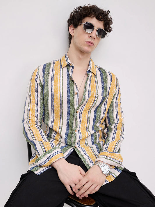 Multicolor Giclée Stripe Shirt