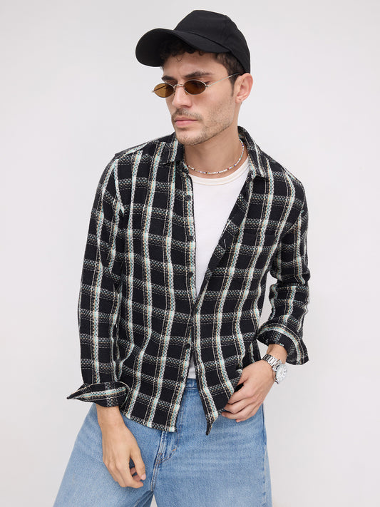 Black Cityscape Checks Shirt