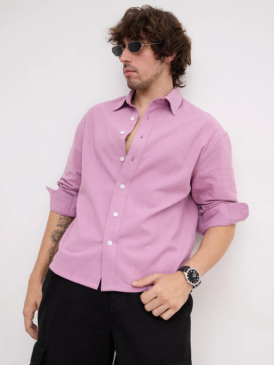 Artisan Orchid Lavender Boxy Fit Crop Shirt