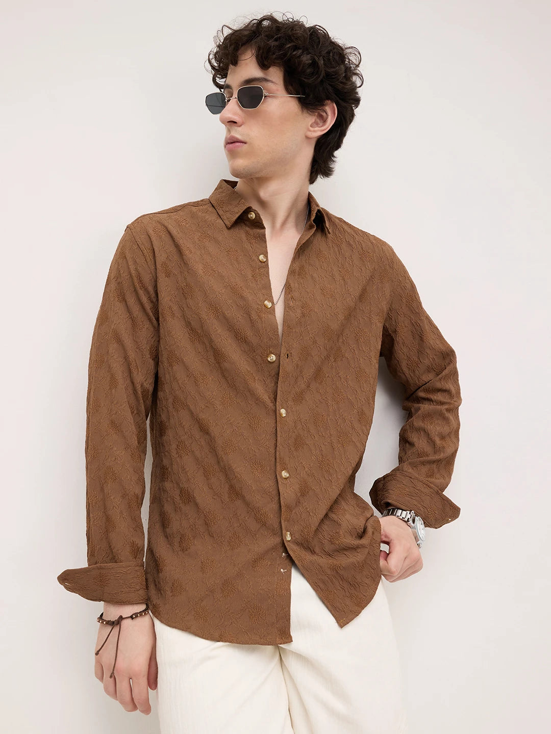 Sunsoil Floral Embossed Shirt