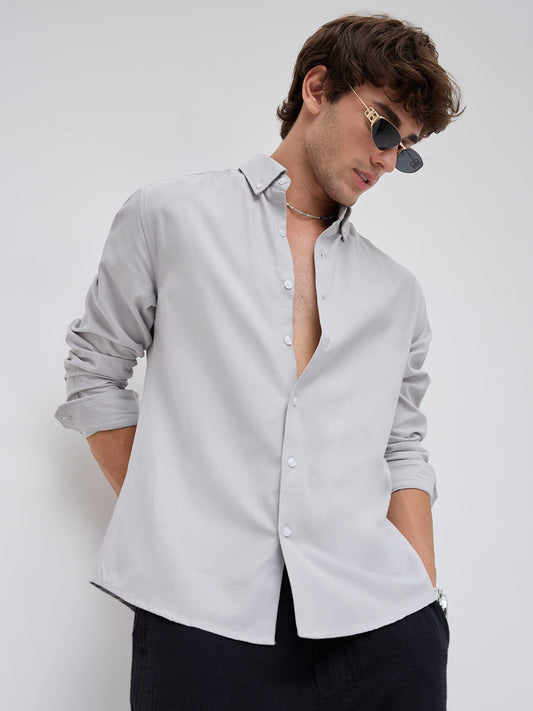 Mist Grey Oxford Clean Everyday Business Shirt