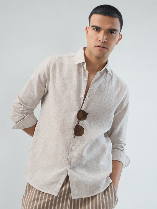 Desert Sand Beige Textured Shirt
