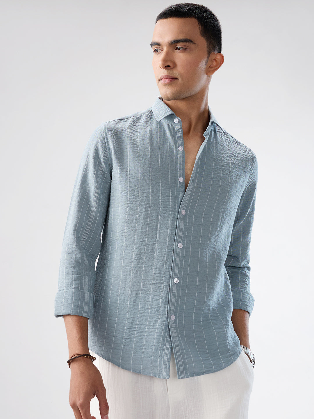 Schmick Dusty Teal Pinstripe Shirt