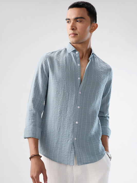 Schmick Dusty Teal Pinstripe Shirt