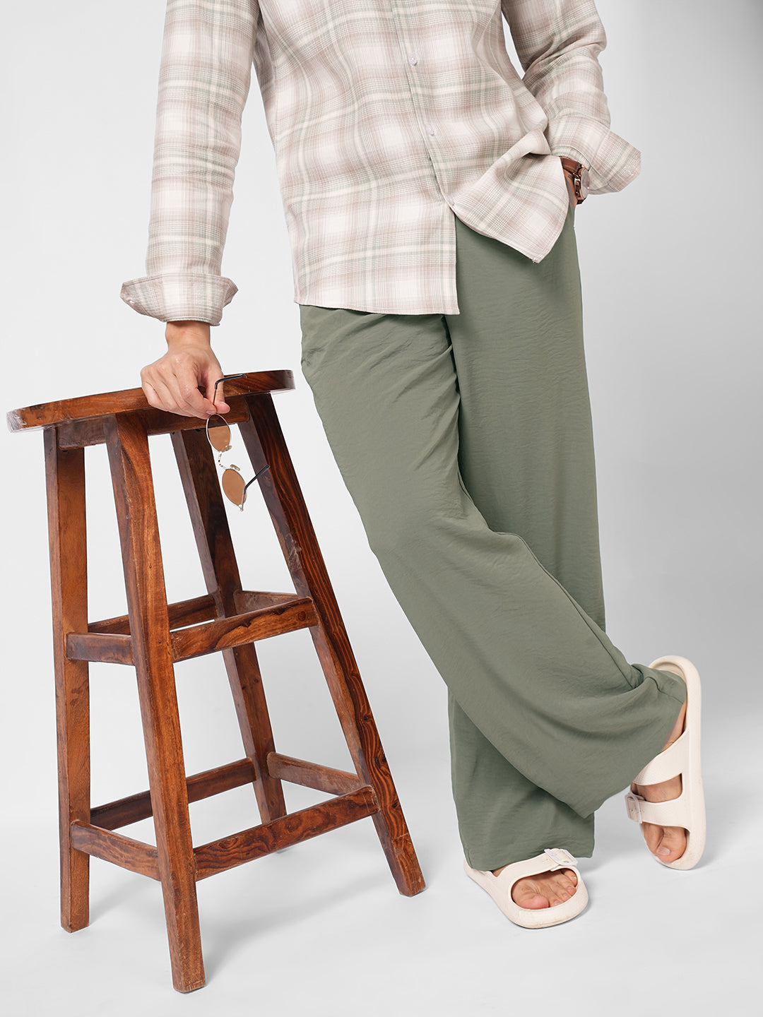 Squelchy Ash Grey Wide Leg Trousers