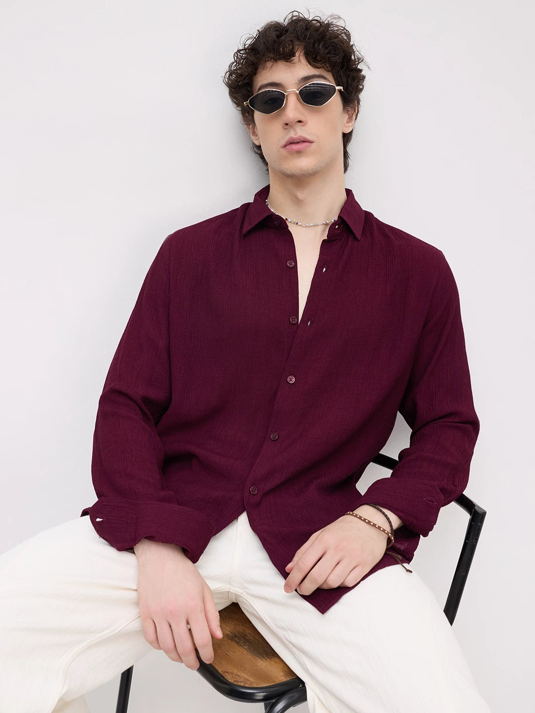 Rich Maroon Fine Textured Shirt
