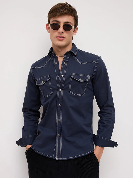 Timeless Deep Navy Twin Pocket Shirt
