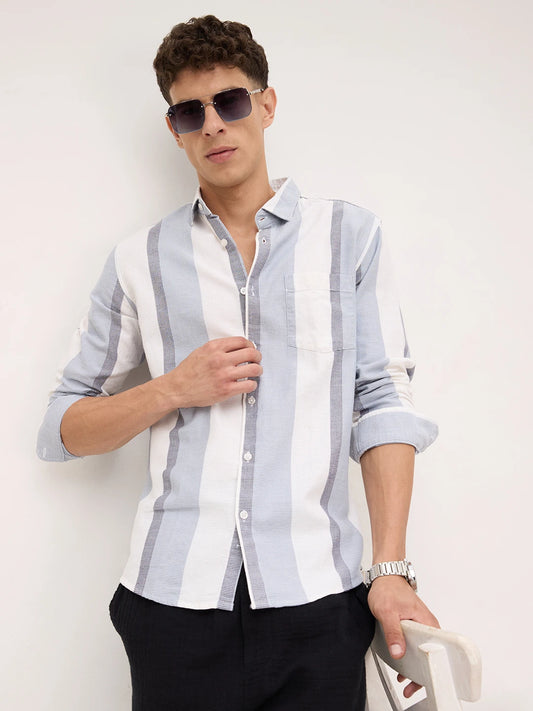 Classic Dual Tone Broad Stripes Shirt