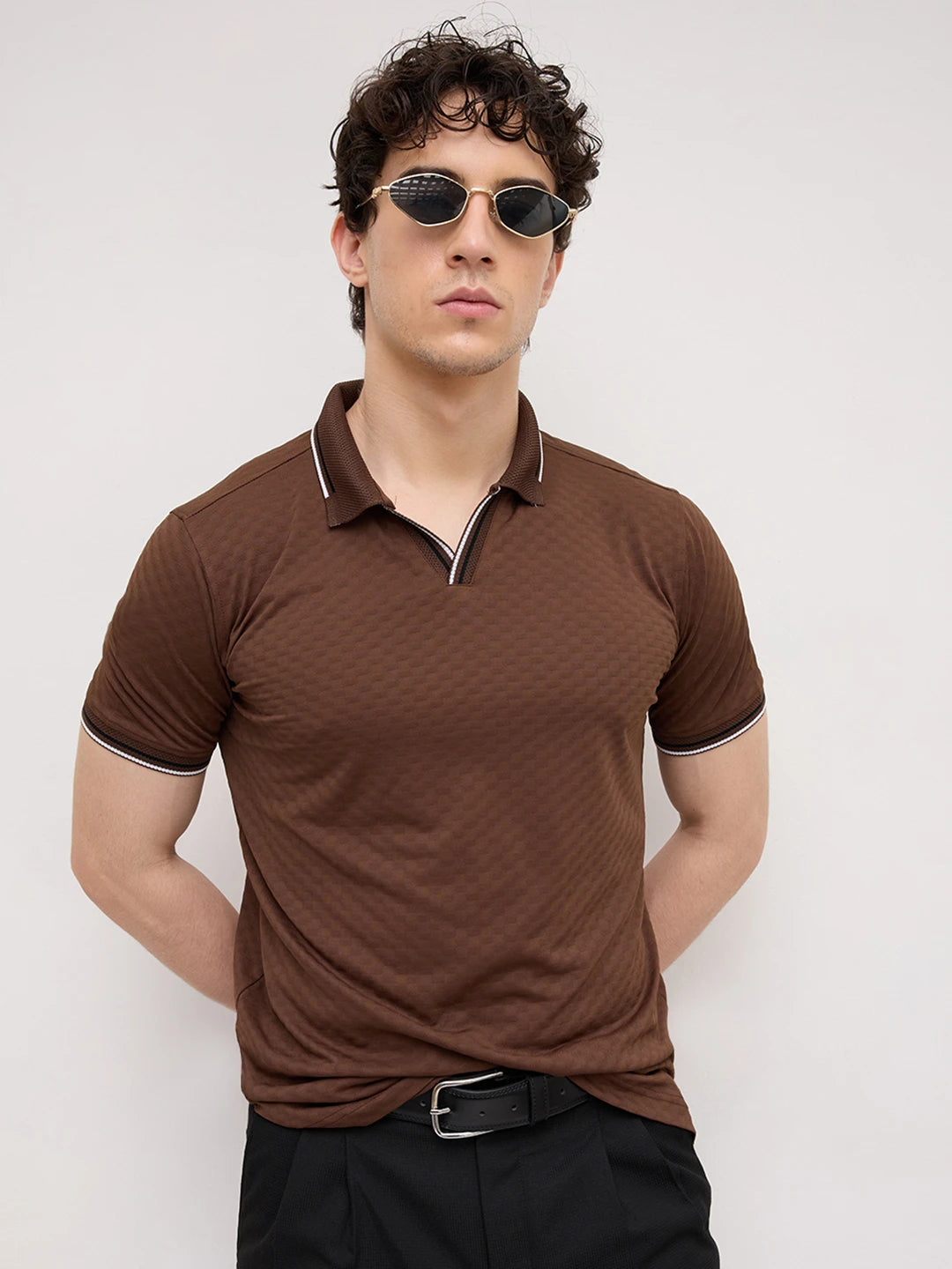 Mocha Brown Knitted T-Shirt
