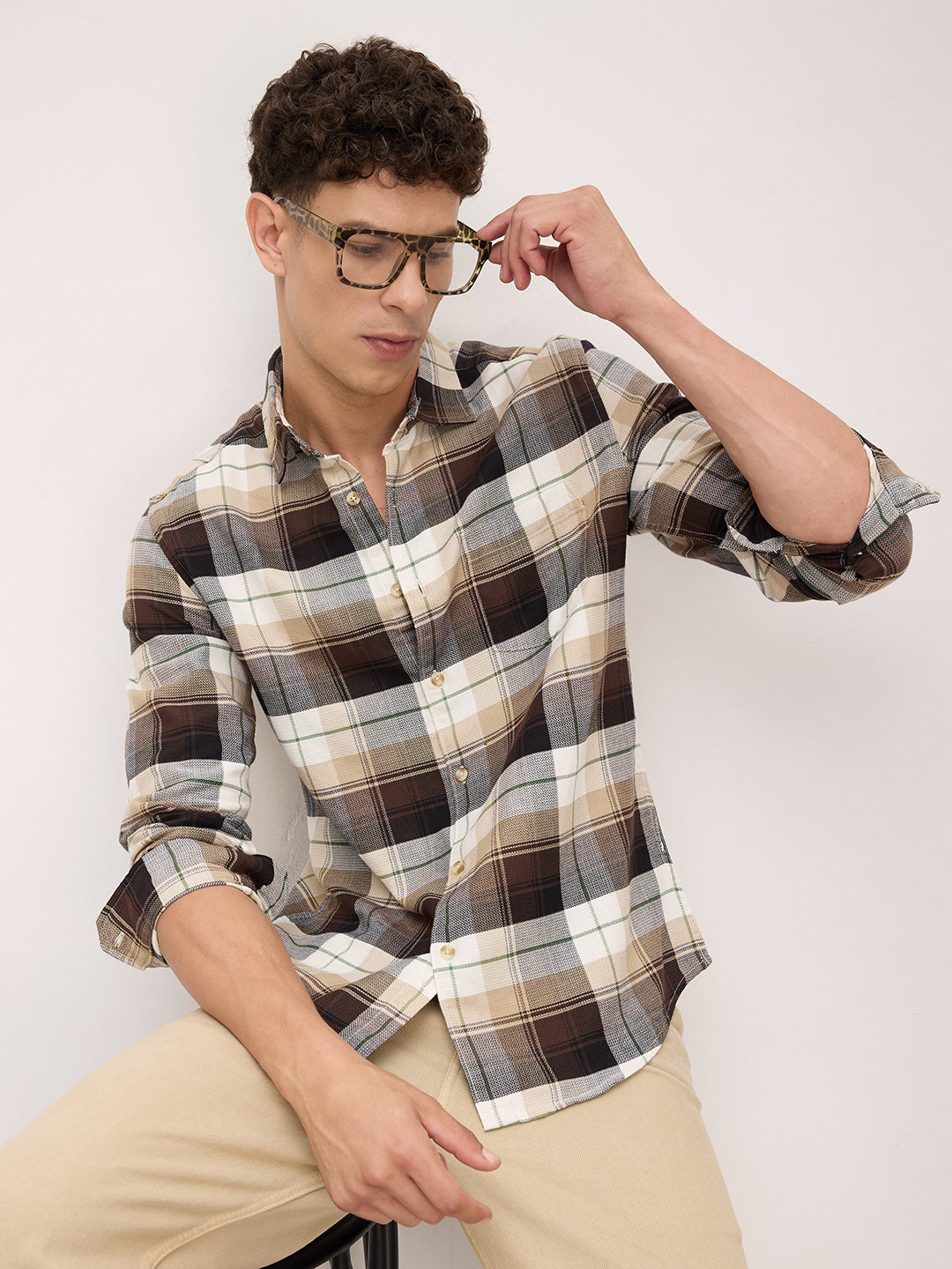 Multicolor Plaid Checks Shirt