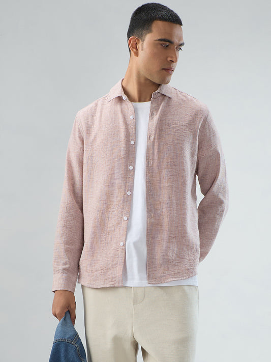 Warm Camel Brown Textured Shirt