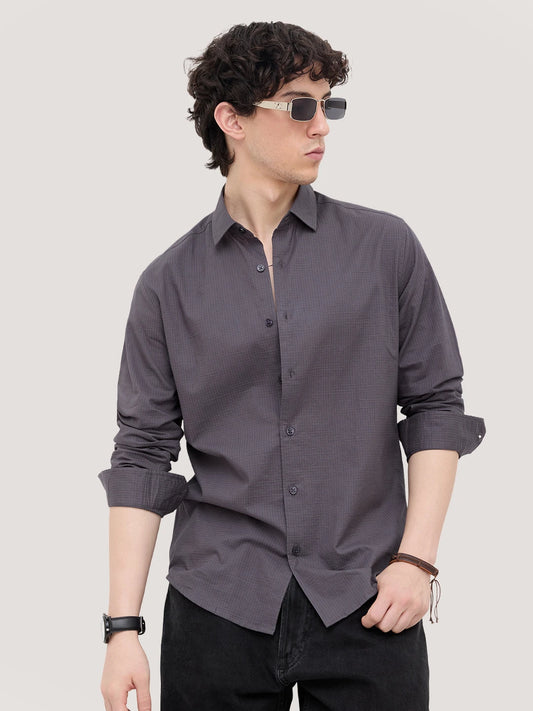 Graphite Grey Square Textured Shirt