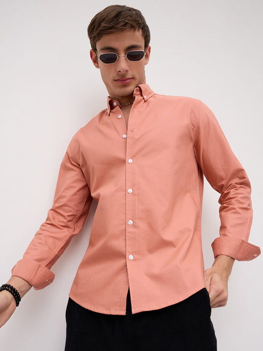 Georgia Peach Oxford Button-Down Collar Business Shirt