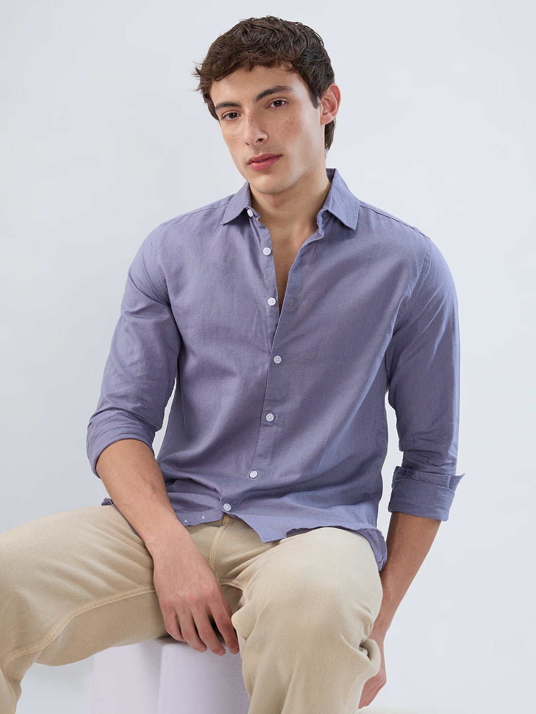 Dusty Lavender Linen Luxe Shirt