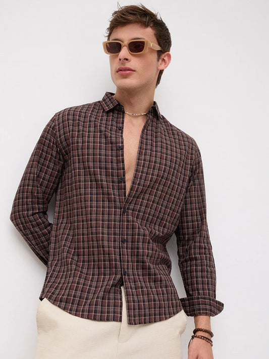 Woodland Brown Plaid Checks Everyday Shirt