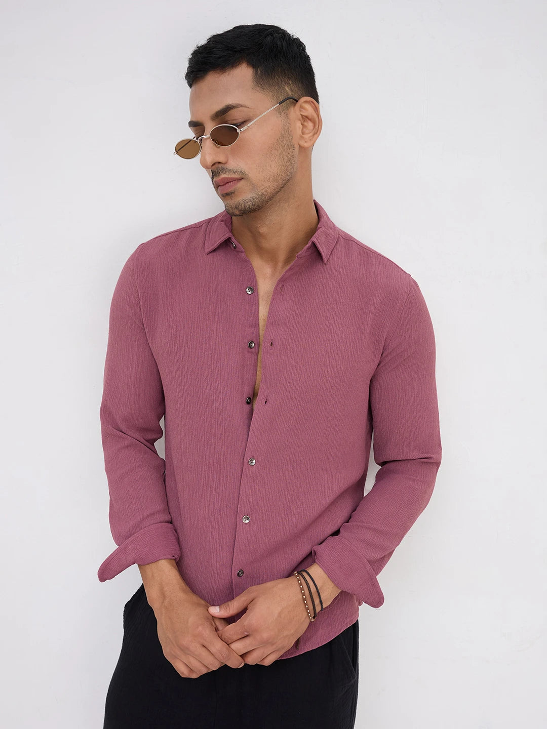 Debonair Affair Purple Crepe Shirt