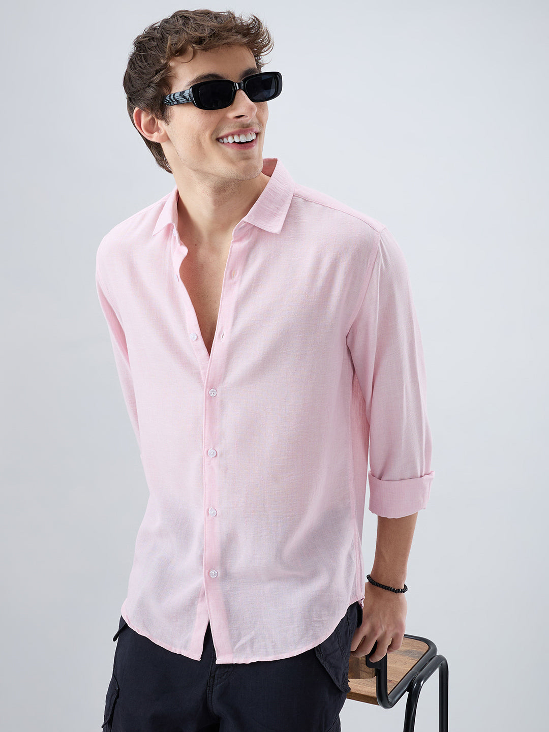 Baby Pink Solid Shirt