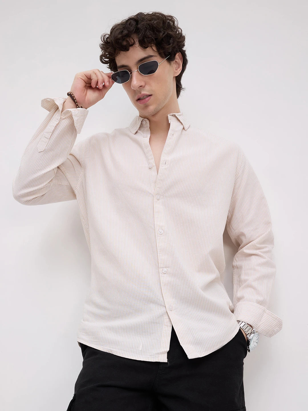 Mellow Yellow Pinstripe Button-Down Collar Shirt