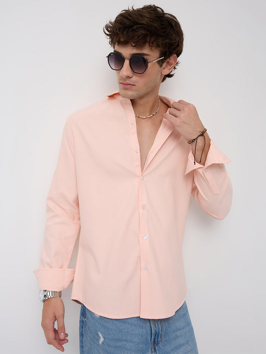 Soft Peach Smooth Finish Shirt