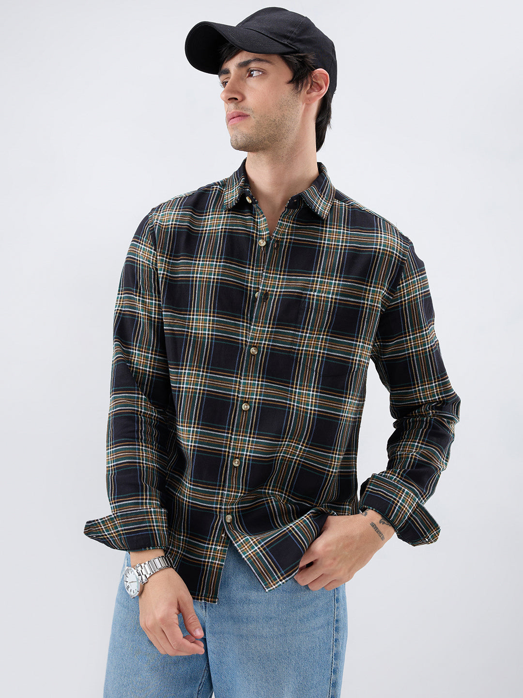 Premium Giza Cotton Multicolour Tartan Checked Shirt