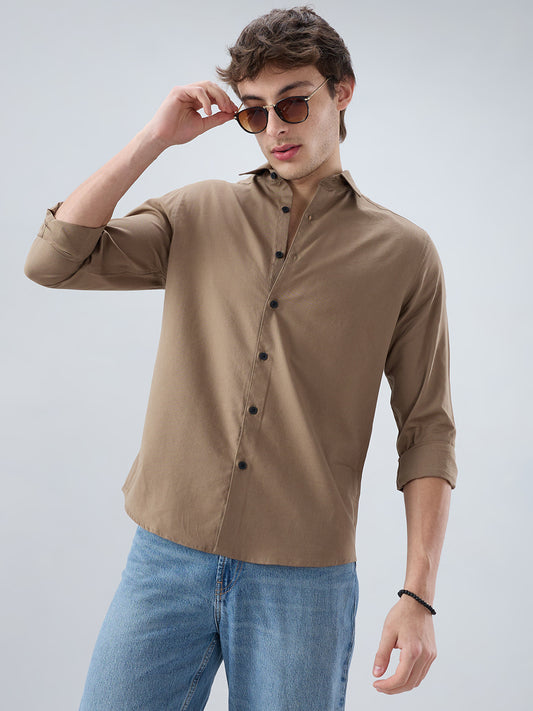 Luxe Olive Brown Oxford Shirt