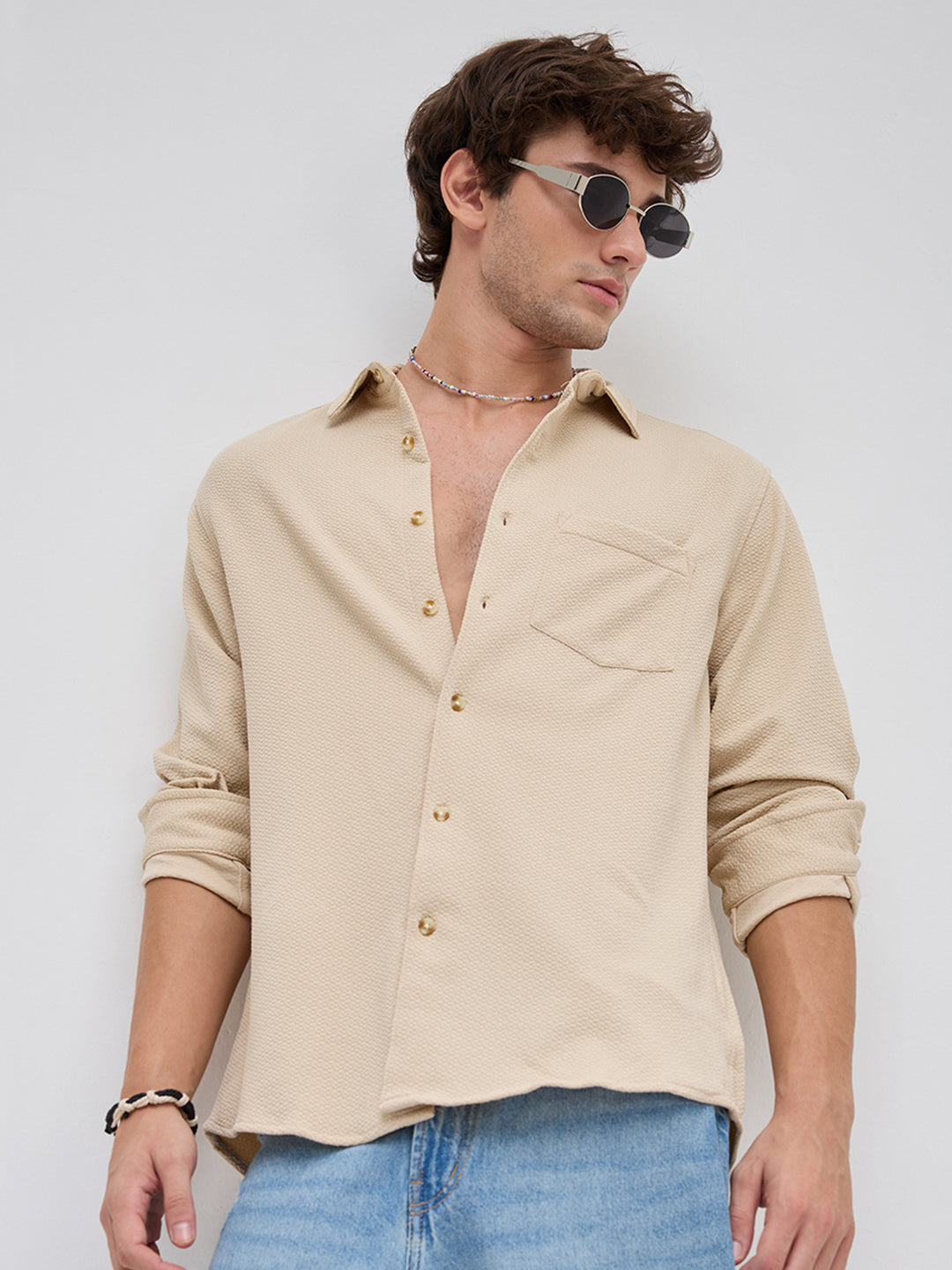 Beige Premium City Coastline Casual Shirt