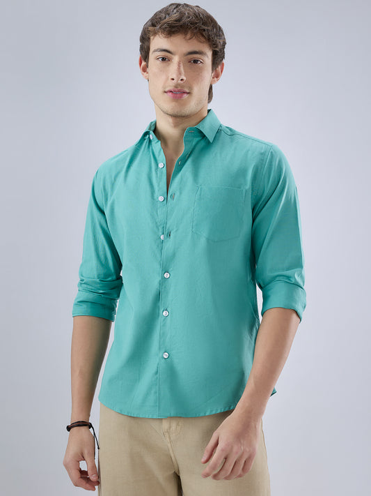 Pine Green Slub Textured Everyday Shirt