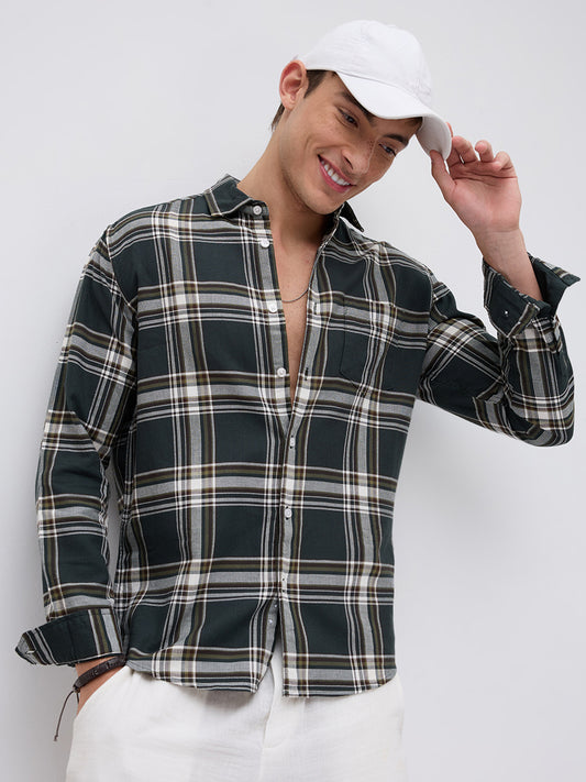 Emerald GreenStatement Casual Check Shirt