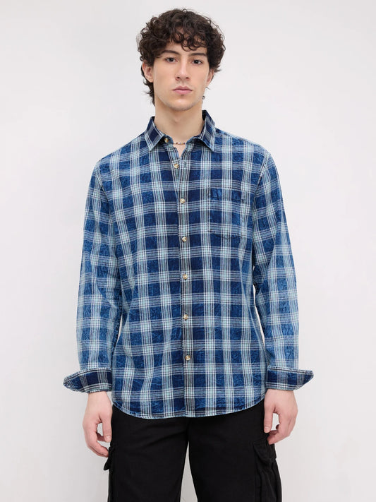 Timeless Denim Blue Box Checks Shirt