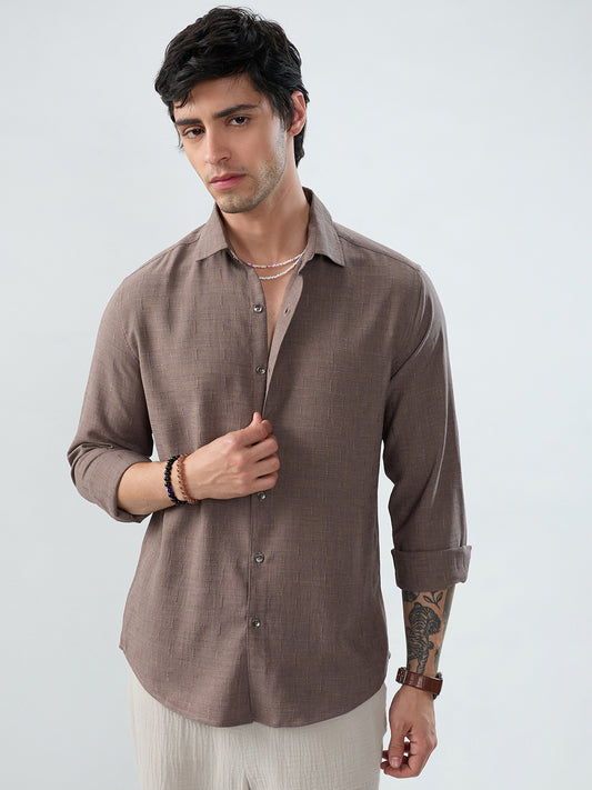 Ash Grey Minimal Textured Everyday Shirt