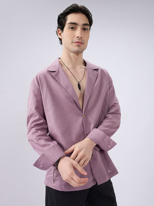 Rosemelt Linen Blend Lapel Collar Oversized Shirt