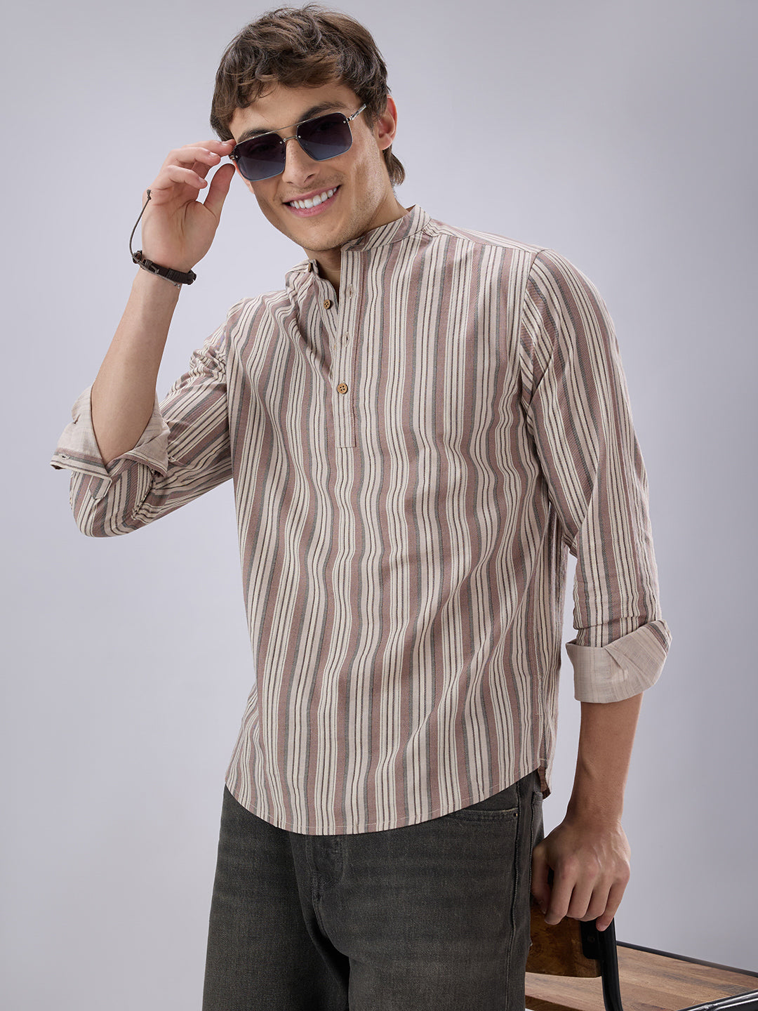Classic Multicolor Half Placket Kurta