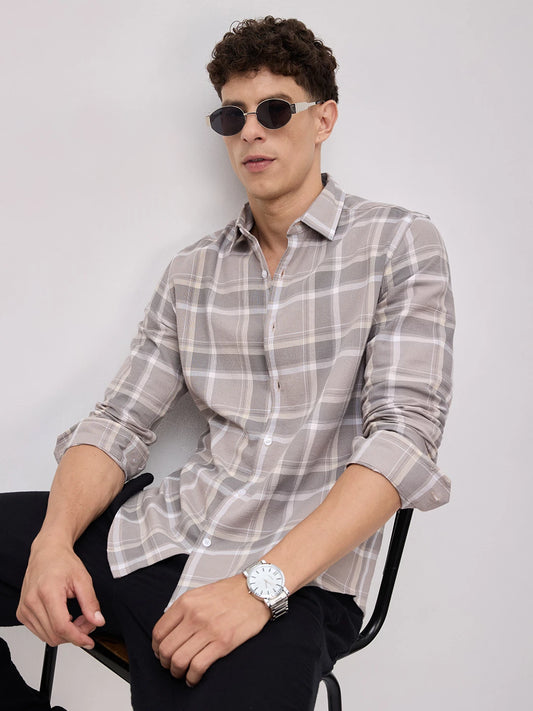 Classic Grey & White Plaid Checks Shirt