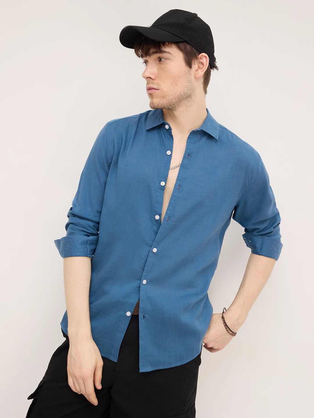 Luxe Ink Blue Lyocell Shirt