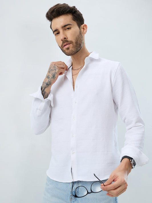 Snowfall Cascade Wavy Textured Shirt