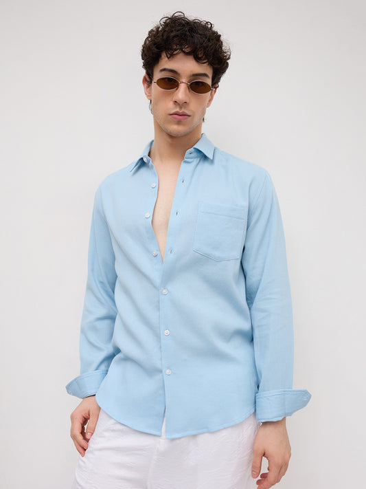 Arctic Mist Micro Willow Textured Shirt