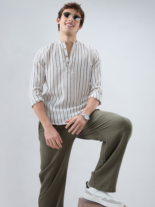 Delicate Micro Stitch Multicolor Stripe Kurta