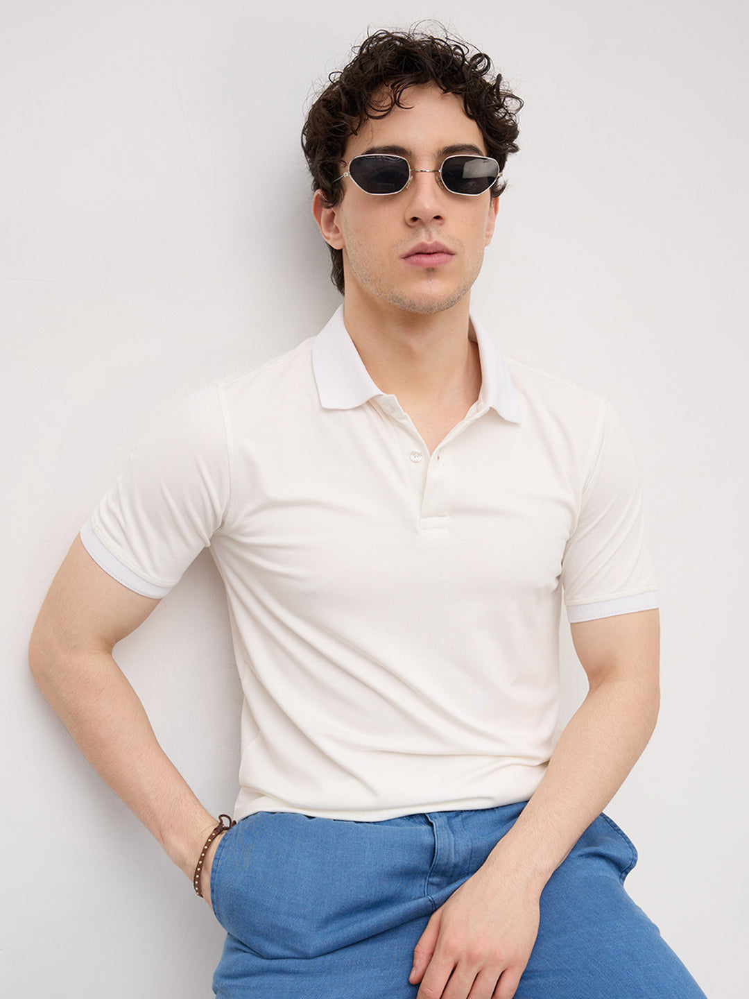 Snow White Polo Knit T-Shirt