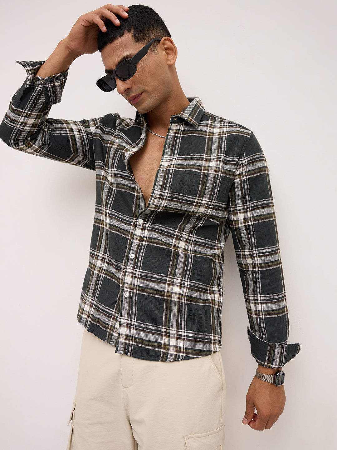 Emerald Green Statement Casual Check Shirt