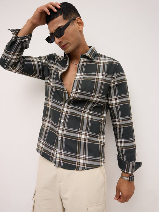 Emerald Green Statement Casual Check Shirt