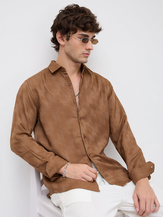 Desert Dune Diagonal Twill Textured Statement Shirt