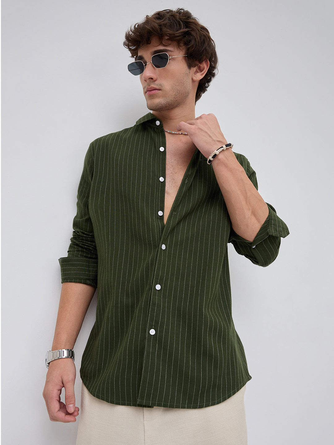 Olive Lane Pinstripe Shirt