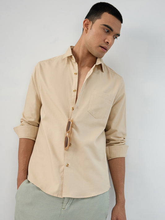 Beige Fineweave Everyday Shirt