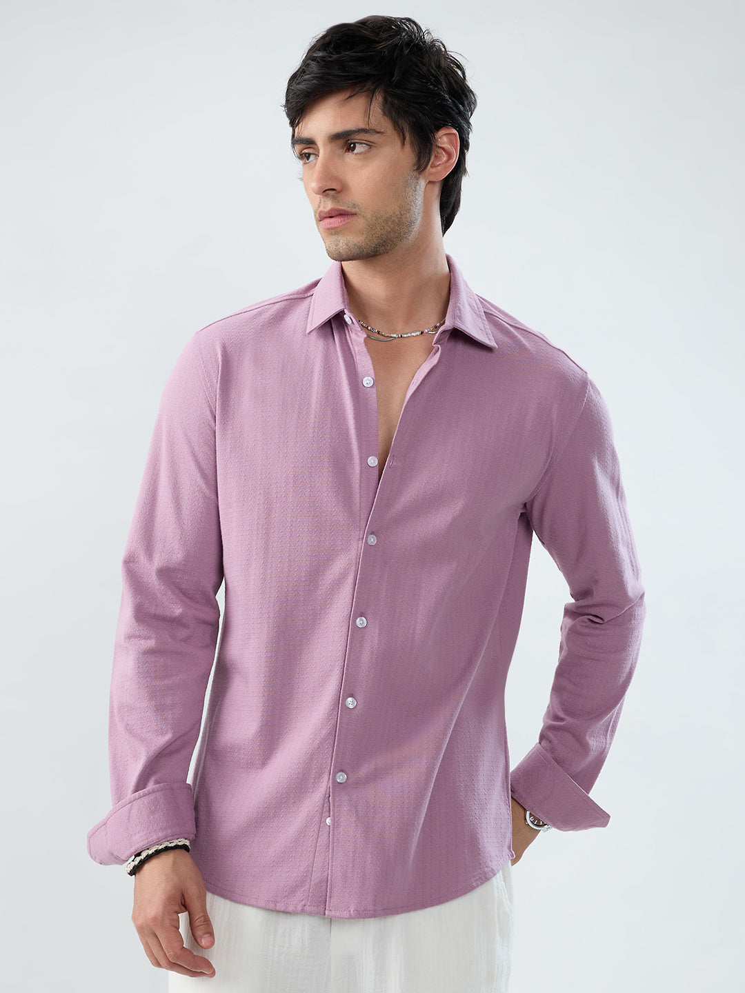 Elegant Turkish Rose Pink Knitted Shirt
