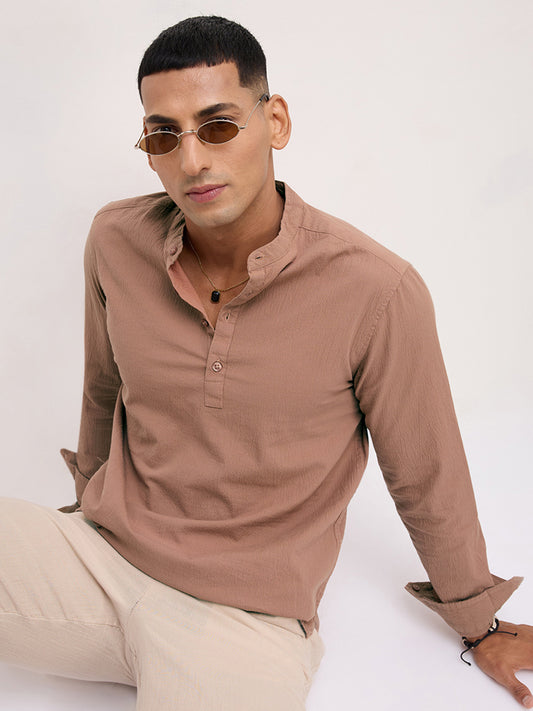Almond Brown Fine Textured Kurta